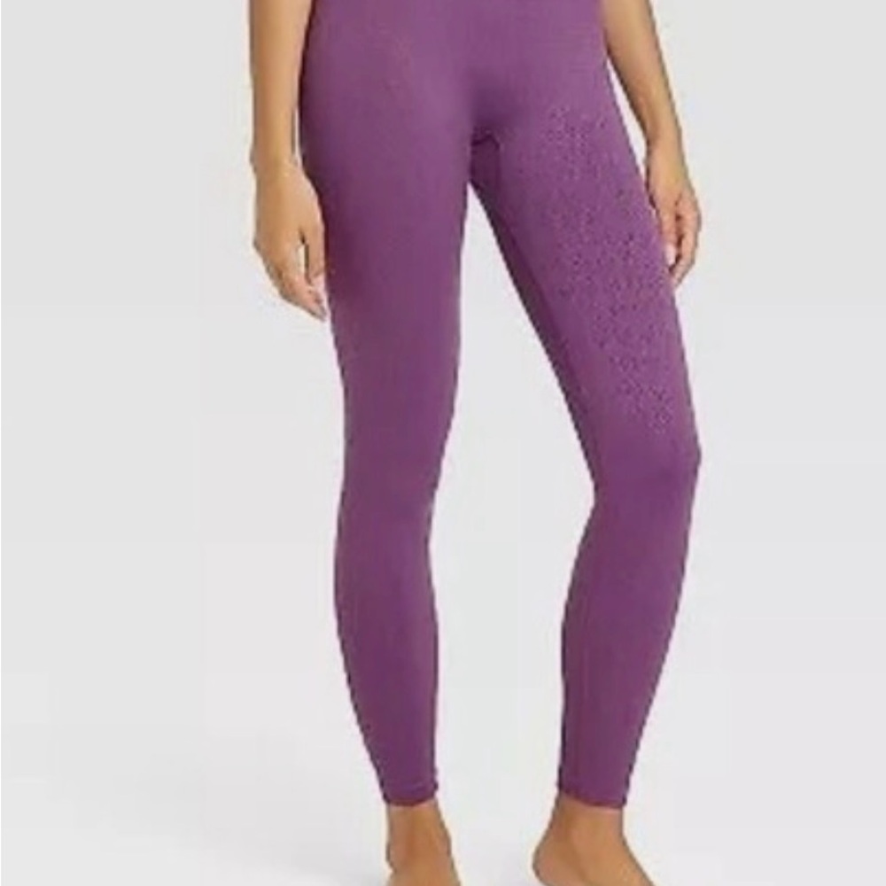 JoyLab Women's High-Waisted Seamless Mesh 7/8 Leggings